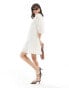 Фото #1 товара & Other Stories floaty mini dress with bow tie detail and tiered hem in white