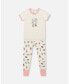 ფოტო #1 პროდუქტის Girl Organic Cotton Two Piece Pajama Set Off White Printed Strawberry - Toddler|Child