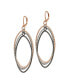 ფოტო #2 პროდუქტის Stainless Steel Textured & Rose plated Dangle Earrings