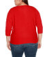 Фото #2 товара Plus Size Rivet-Trim Dolman-Sleeve Sweater