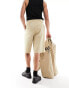 HUGO BLUE relaxed tailored shorts in beige