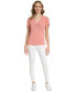 ფოტო #4 პროდუქტის Women's Twist Front V-Neck T-Shirt