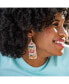 ფოტო #2 პროდუქტის rainbow color blocks fringe earring 3.25"