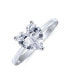 ფოტო #1 პროდუქტის Classic Romantic 2CT AAA CZ Solitaire Heart Shaped Engagement Ring For Women Thin Plain Band Promise Ring .925 Sterling Silver