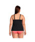 Plus Size Chlorine Resistant Tulip Hem Tankini Swimsuit Top