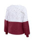 ფოტო #3 პროდუქტის Women's White, Garnet Florida State Seminoles Colorblock Script Pullover Sweater