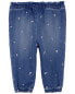 Фото #12 товара Baby Floral Print Knit-Like Denim Joggers 9M