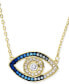 Фото #1 товара Macy's cubic Zirconia Evil Eye Pendant Necklace in 14k Gold-Plated Sterling Silver, 16" + 1" extender