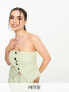 Фото #1 товара 4th & Reckless Petite tailored bandeau split front top co-ord in pale green