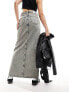 Фото #3 товара Calvin Klein Jeans front split denim maxi skirt in mid wash