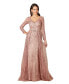 ფოტო #1 პროდუქტის Women's Beaded Lace Overskirt Ballgown