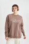 Relax Fit Bisiklet Yaka Kalın Sweatshirt B4059ax23au