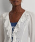 ფოტო #3 პროდუქტის Women's Embroidered Eyelet Shirt Jacket