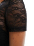 Noisy May short sleeve lace maxi dress in black