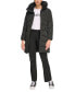 Фото #6 товара Women's Petite Faux-Sherpa Collar Hooded Stretch Puffer Coat, Created for Macy's