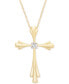 Фото #1 товара Macy's diamond Accent Cross 18" Pendant Necklace