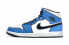 Фото #3 товара Кроссовки женские Nike Air Jordan 1 Mid Signal Blue (Синий, Черно-белый)