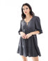 Фото #6 товара IIsla & Bird tiered mini summer dress in charcoal