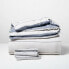 Фото #1 товара 3pc King Stripe with Chambray Backing Duvet & Sham Set Faded Blue - Hearth &