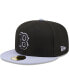 Фото #3 товара Men's Black Boston Red Sox Side Patch 59FIFTY Fitted Hat