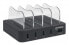 Manhattan Charging Station - 4x USB-A Ports - Outputs: 4x 2.4A - Smart IC - LED Indicator Lights - Black - Three Year Warranty - Box - Freestanding - Plastic - Black - Contact - CE FCC RoHS WEEE ETL - 2.4 A
