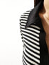 Фото #5 товара Nobody's Child Payton collared top in black and white stripe