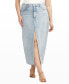 Фото #1 товара Plus Size Front-Slit Midi Jean Skirt