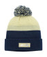 Фото #1 товара Men's Navy and Gold Georgia Tech Yellow Jackets Colorblock Cuffed Knit Hat with Pom