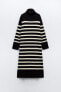 Striped knit midi dress