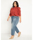 Plus Size Drape Front Blouse