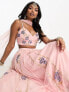 Фото #4 товара Maya floral embellished maxi skirt in pale pink co-ord