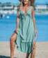 Фото #3 товара Women's Powder Blue Sleeveless Ruffle Maxi Beach Dress