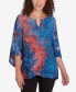 ფოტო #1 პროდუქტის Petite Scoop Neck Jacquard Knit Top with Bar Detail