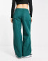 Stradivarius STR oversized parachute pant in bottle green