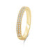 Sparkling gold-plated ring with clear zircons RI059Y