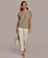 Фото #2 товара Women's Dolman-Sleeve Shoulder-Cutout Sweater