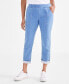 Фото #3 товара Women's Mid-Rise Pull-On Dobby Straight-Leg Jeans, Created for Macy's