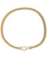 ფოტო #1 პროდუქტის 14k Gold-Plated Baguette Cubic Zirconia Bead Snake Chain 16" Collar Necklace