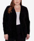 Plus Size Classic Chenille Cardigan With Pockets