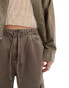 Фото #5 товара Bershka baggy cargo trouser in brown