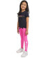 ფოტო #2 პროდუქტის Little Girls Logo Graphic Tie-Hem T-Shirt & Leggings, 2 Piece Set