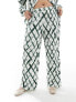 Vero Moda Curve wide leg trouser co-ord in tie dye check