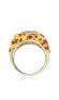 Фото #3 товара Suzy Levian Sterling Silver Cubic Zirconia Brown Oval-cut Animal Print Ring