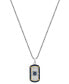 ფოტო #3 პროდუქტის Multicolor Cubic Zirconia Evil Eye Dog Tag 24" Pendant Necklace in Sterling Silver and Black- & Gold-Tone Ion-Plate
