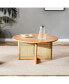 Фото #3 товара Elegant wooden coffee table with faux rattan accents