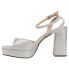 Фото #6 товара Nina Stacie Ankle Strap Dress Womens Silver Dress Sandals STACIE-041