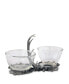 Dip, Nut, Sauce, Condiment Bowl Double Removable Glass Bowl with Solid Pewter Rustic Antler Handle