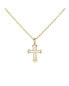 ფოტო #1 პროდუქტის Sterling Silver 14K Gold Plated Evelyn Cross Pendant Necklace