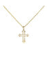 Sterling Silver 14K Gold Plated Evelyn Cross Pendant Necklace