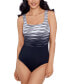 Фото #1 товара Women's Striped One-Piece Swimsuit, Created for Macy's